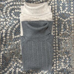 Talbots and Eddie Bauer cotton/nylon turtlenecks